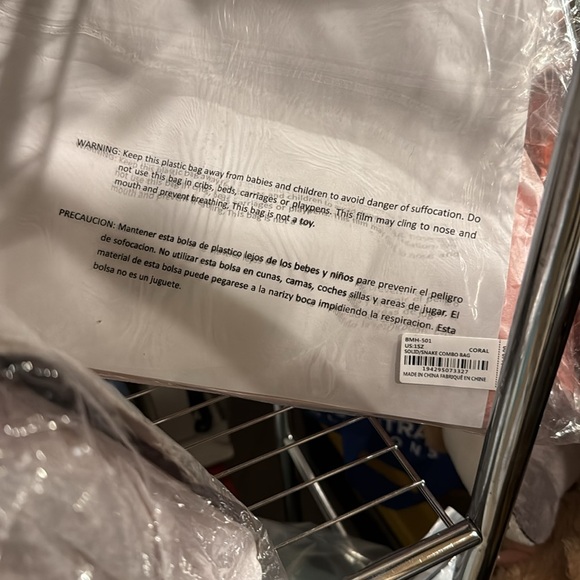 Badgley Mischka Solid/Snake Combo Chic coral  Bag with Gold Details - Picture 4 of 5